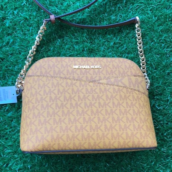Michael Kors Jet Set Travel Medium Dome Crossbody Bag Marigold Multi - Picture 1 of 15